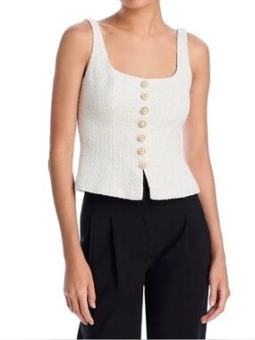 AQUA Textured Tweed Tank Top - M